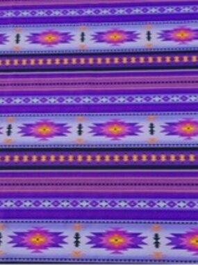 Elizabeth Studio Purple and Orange Tucson Stripe Quilt Fabric